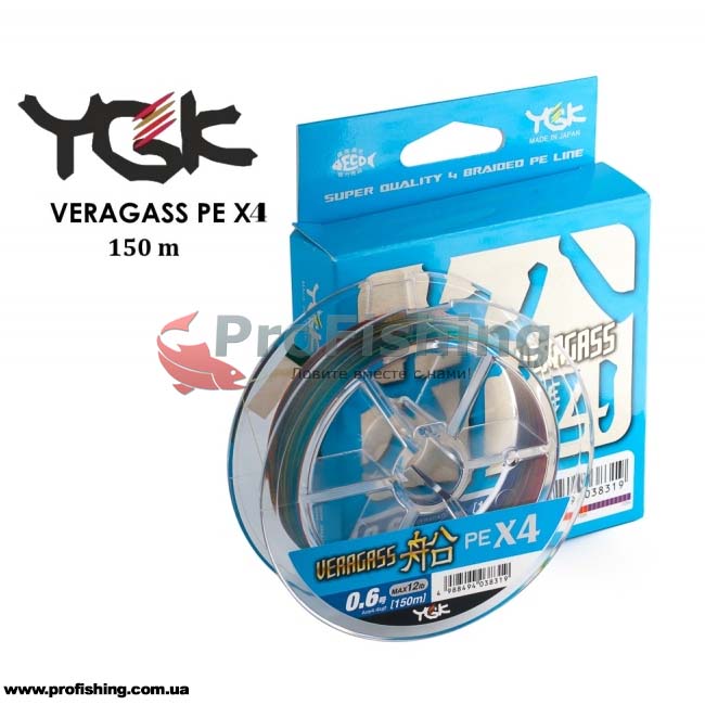 шнур для рыбалки YGK Veragass PE X4